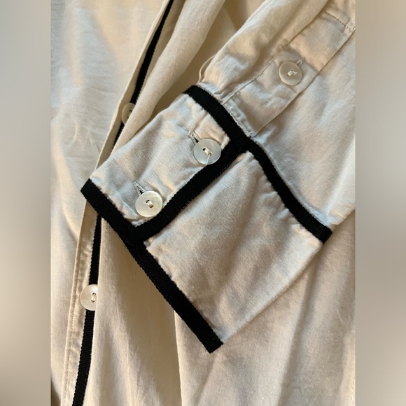 Gretchen Scott 3/4 button down cream top - size shrimp - Picture 4 of 4